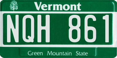 VT license plate NQH861