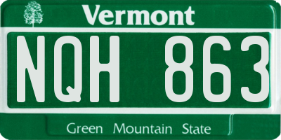 VT license plate NQH863