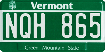 VT license plate NQH865
