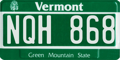VT license plate NQH868