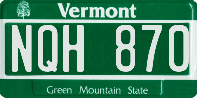 VT license plate NQH870