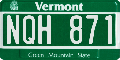 VT license plate NQH871