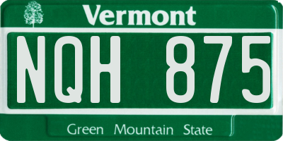 VT license plate NQH875