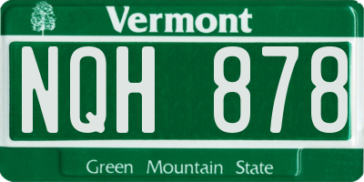 VT license plate NQH878