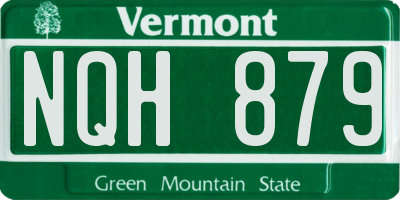 VT license plate NQH879