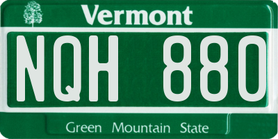 VT license plate NQH880