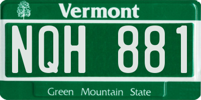 VT license plate NQH881
