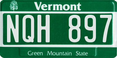 VT license plate NQH897