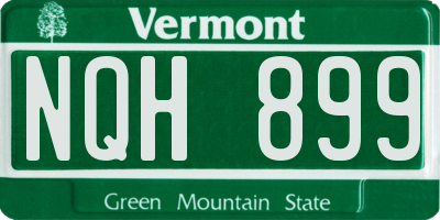 VT license plate NQH899