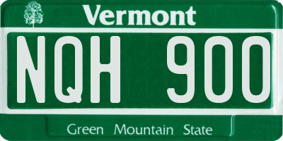 VT license plate NQH900