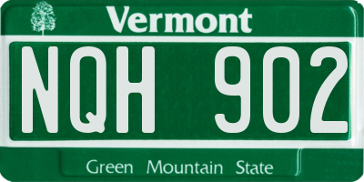 VT license plate NQH902