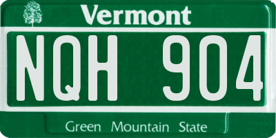 VT license plate NQH904