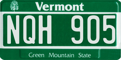 VT license plate NQH905