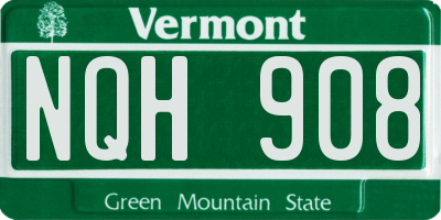 VT license plate NQH908