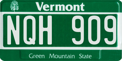 VT license plate NQH909