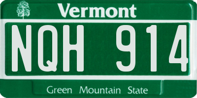 VT license plate NQH914