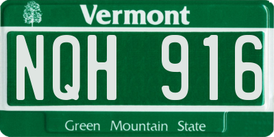 VT license plate NQH916