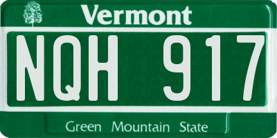 VT license plate NQH917