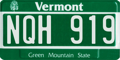 VT license plate NQH919