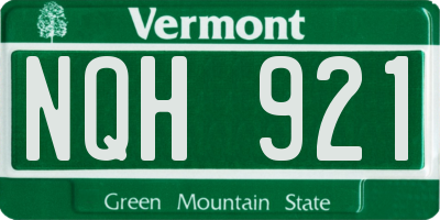 VT license plate NQH921