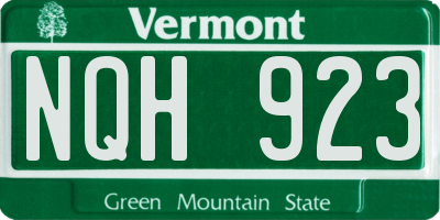 VT license plate NQH923