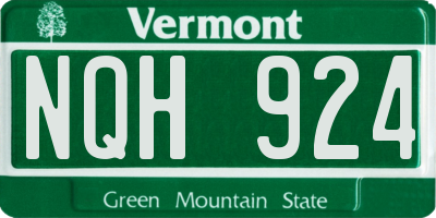 VT license plate NQH924