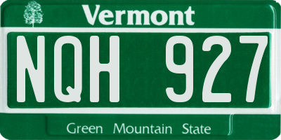VT license plate NQH927
