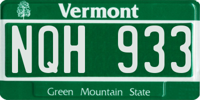 VT license plate NQH933