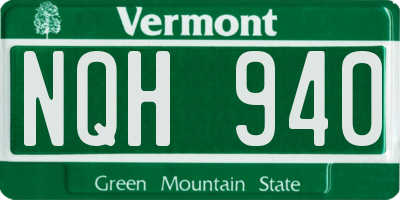 VT license plate NQH940
