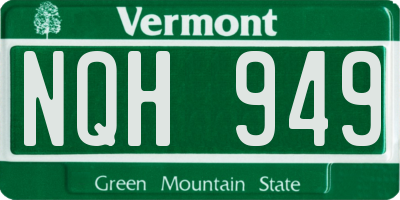 VT license plate NQH949