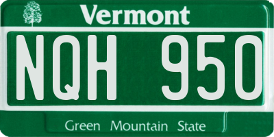VT license plate NQH950