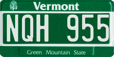 VT license plate NQH955