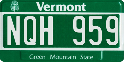 VT license plate NQH959
