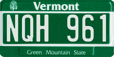 VT license plate NQH961