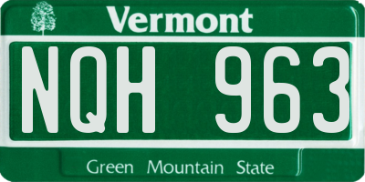 VT license plate NQH963