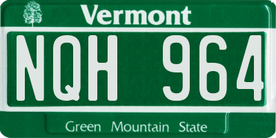 VT license plate NQH964
