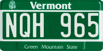 VT license plate NQH965