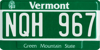 VT license plate NQH967