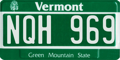 VT license plate NQH969