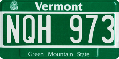 VT license plate NQH973