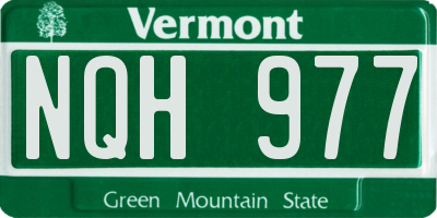 VT license plate NQH977