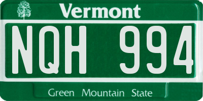 VT license plate NQH994