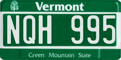 VT license plate NQH995