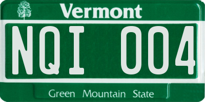 VT license plate NQI004