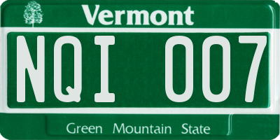 VT license plate NQI007