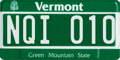VT license plate NQI010