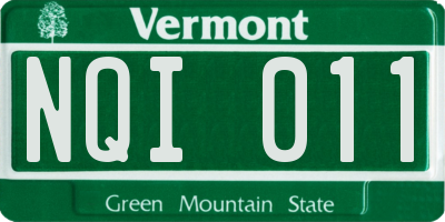 VT license plate NQI011