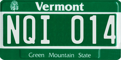VT license plate NQI014