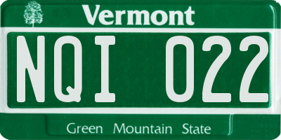 VT license plate NQI022