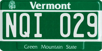 VT license plate NQI029